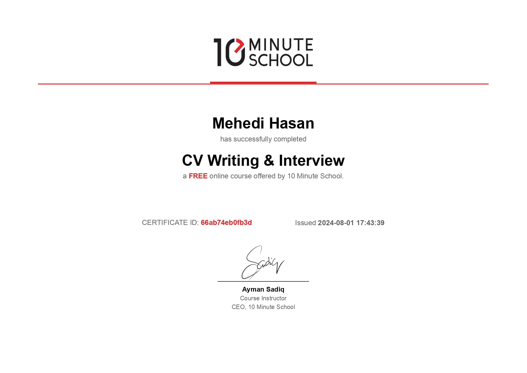 CV Writing and Interview